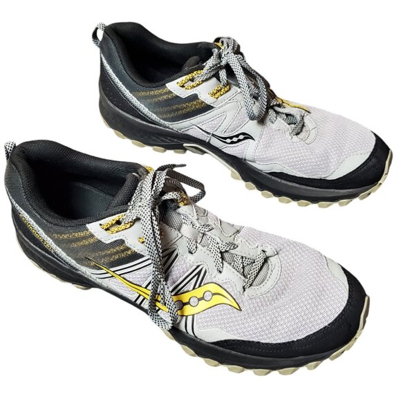 Saucony Trail Excursion S20584 TR 14 Gray Black Yellow Men's Sz 13 Running Shoes - Picture 3 of 6